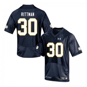 Notre Dame Fighting Irish Men's Jake Rittman #30 Navy Under Armour Authentic Stitched College NCAA Football Jersey PEE7899PN